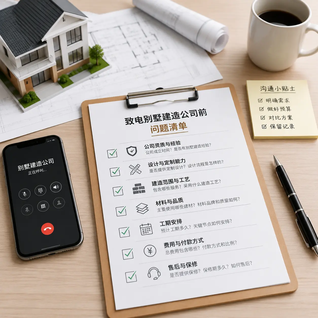在习水拨打别墅建造公司电话前的准备工作